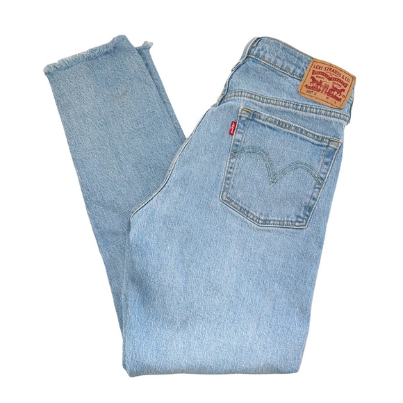 Levi's Denim - VTG Style Levi's 501 90s High Rise Light Wash Jeans Button Fly Raw Frayed Hem 28